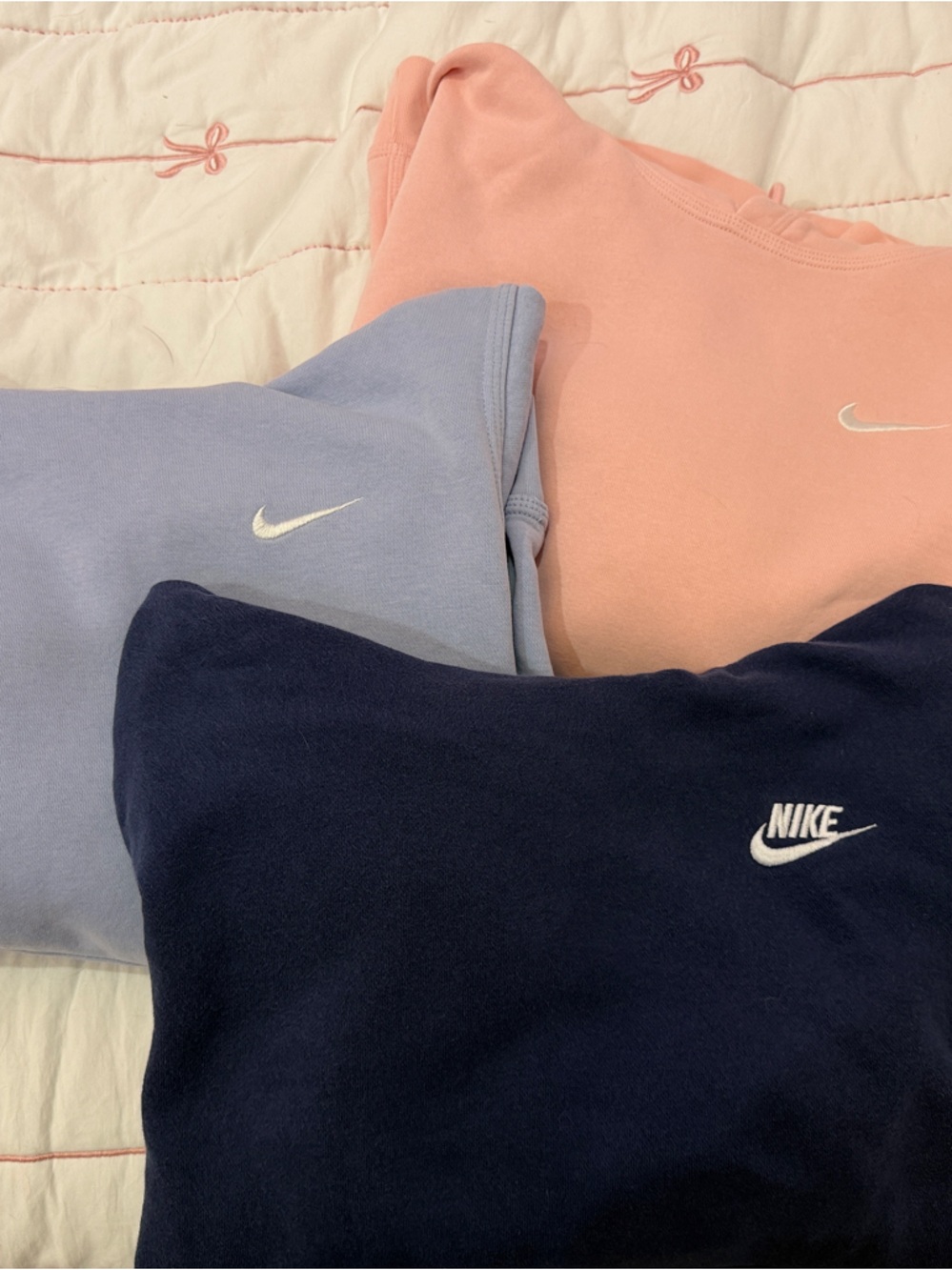 Nike Pink, Lavender & Navy Hoddie Sweatshirt Trio